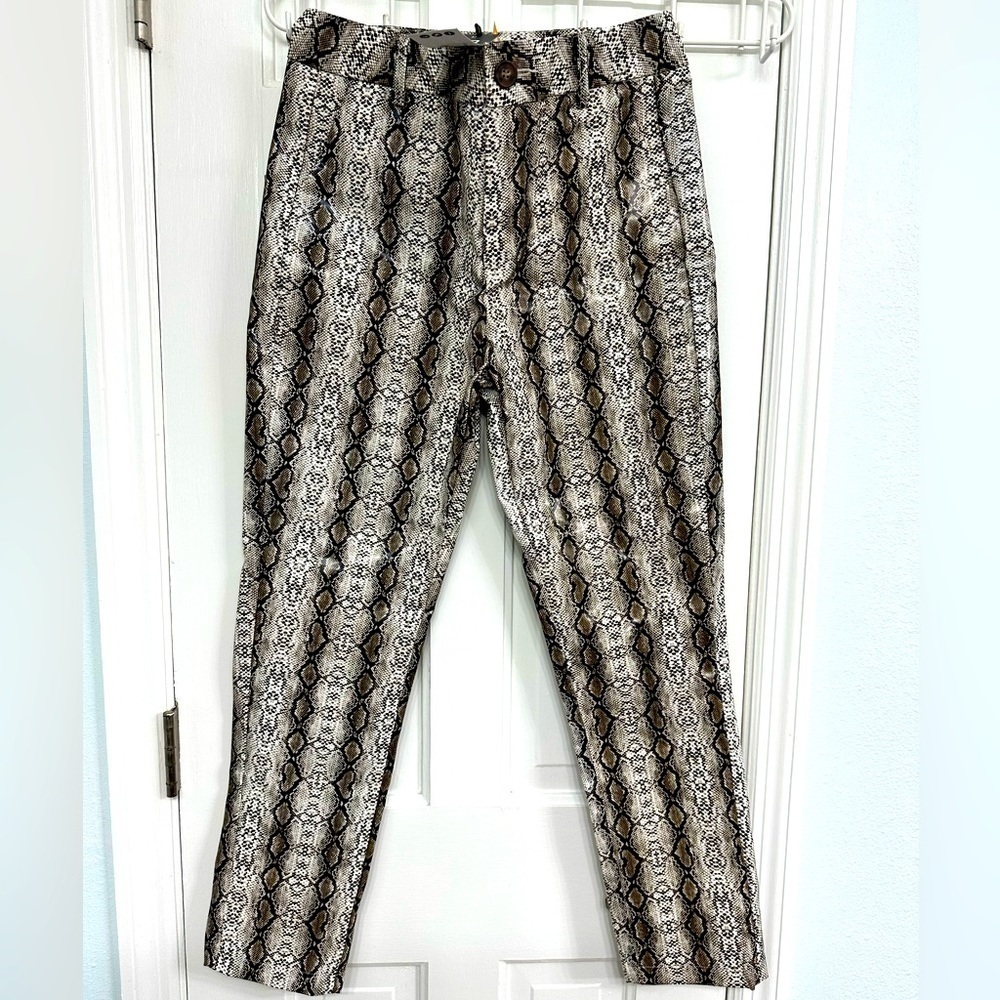 NWT Boohoo Y2K Grunge Pleather Vinyl Snakeskin Pants size Small